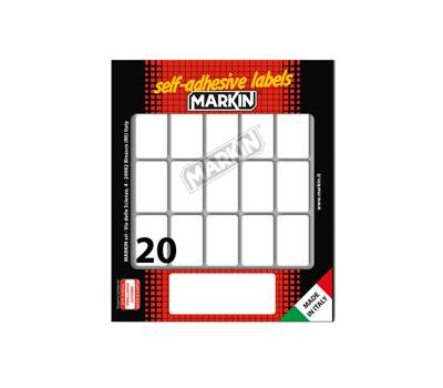 Etichetta adesiva permanente rettangolare - 34 x 21 mm - 20 etich. per foglio - 10 fogli per busta - bianco - conf. 10 pezzi Markin - X11027 - 8007047040558 - DMwebShop