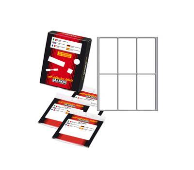 Etichetta adesiva - permanente - rettangolare - 73 x 37 mm - 6 etic. per foglio - 10 fogli per busta - conf. 10 pezzi - Markin - X11048 - 8007047028686 - DMwebShop