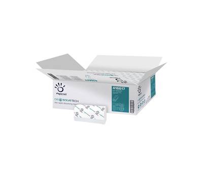 Asciugamani piegati a Z Dissolve Tech - 2 veli - 20 gr - goffrata a onda - 20,3 x 24 cm - bianco - conf. 20 pezzi da 200 - Papernet - 416617 - 8013924967207 - DMwebShop