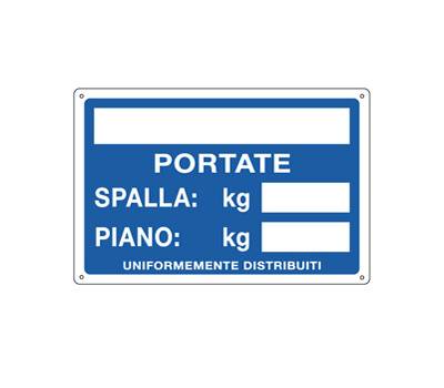 Cartello segnalatore - 30 x 20 cm - PORTATE: SPALLA-PIANO - alluminio - Cartelli Segnalatori - 3130 - 8798270043132 - DMwebShop