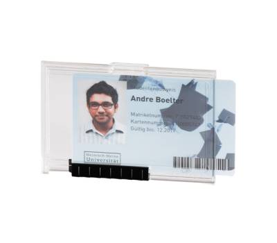 Portabadge PushBox Mono 1 tessera inseribile - 5,4 x 8,7 cm - conf. 10 pezzi - Durable - 8922-19 - 4005546808772 - DMwebShop