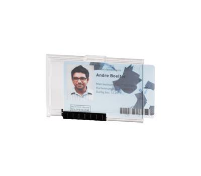 Portabadge PushBox Mono 1 tessera inseribile - 5,4 x 8,7 cm - conf. 10 pezzi - Durable - 8922-19 - 4005546808772 - DMwebShop