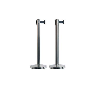 Colonnine segnapercorso Budget Retractable - altezza 88 cm - nastro nero da 210 cm - set 2 pezzi - Securit - RS-RT-LW-CH - 8719075282489 - DMwebShop