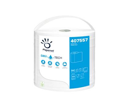 Bobina asciugatutto DryTech 2 veli diametro 25 cm 23,4 cm x 152 mt 400 strappi Papernet 407557 - 8320