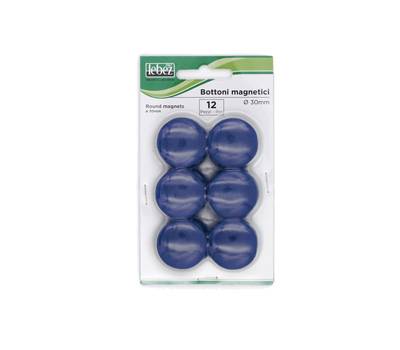Bottoni magnetici diametro 3 cm blu blister 12 pezzi Lebez MR 30 BL - 13639