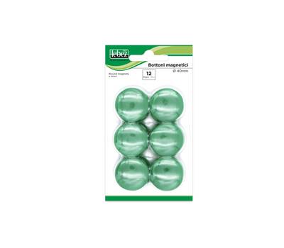 Bottoni magnetici diametro 4 cm verde blister 12 pezzi - 9536 Bottoni magnetici diametro 4 cm verde blister 12 pezzi - 9536