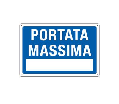 Cartello segnalatore 30 x 20 cm PORTATA MASSIMA alluminio - 17485