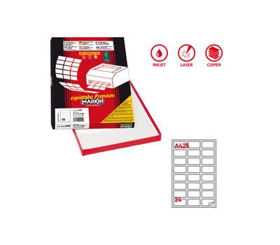 Etichette adesive A 425 in carta permanenti 64 x 34 mm 100 fogli bianco 24 etichette per foglio - 5537