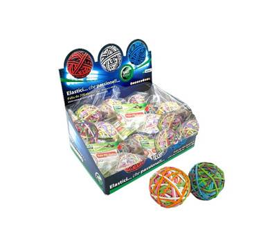Rubberball diametro 5 cm colori assortiti display da 15 sfere di elastici Lebez 50921 - 6012