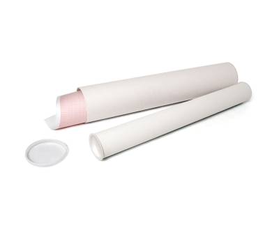 Tubo portadisegni diametro 6 cm H 74 cm cartone bianco Ikona - 857