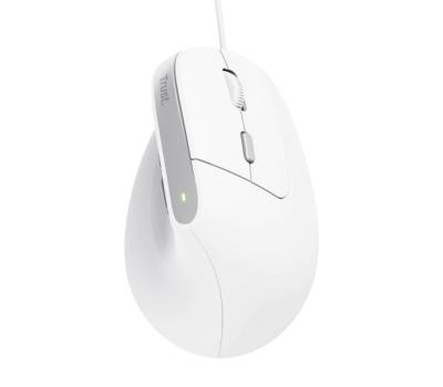 Mouse ergonomico Bayo II - con filo - bianco - Trust - 25397 - 8713439253979 - DMwebShop - 2