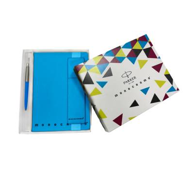 Notebook Monocromo - con penna a sfera Jotter Parker - 148 x 201 mm - a righe - colori assortiti - Pigna - 023336300 - 8005235217218 - DMwebShop - 2