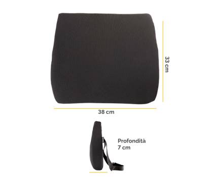 Cuscino Lombare Confort Breyta - 33 x 38 x 9 cm - in tessuto - nero - Fellowes - 100119852 - 43859803057 - DMwebShop - 1