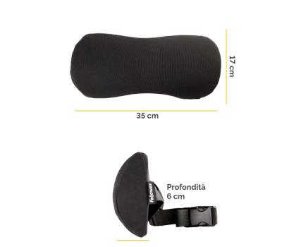 Cuscino Lombare Breyta - 17 x 35 x 6 cm - in tessuto - nero - Fellowes - 100119853 - 43859803064 - DMwebShop - 1