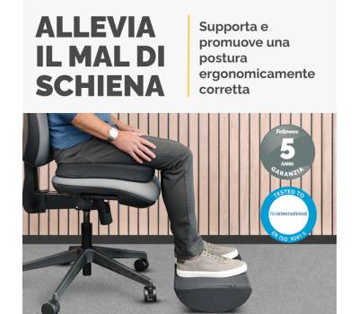 Cuscino Poggiapiedi Breyta - 10 x 45 x 30 cm - nero - Fellowes - 100119851 - 43859803088 - DMwebShop - 5
