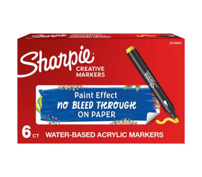 Marcatore acrilico - punta tonda - giallo - conf. 6 pezzi - Sharpie - 2218063 - 3026982055453 - DMwebShop - 1