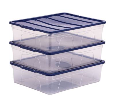 Contenitore multiuso 32 x 40 x 11 cm - 12 lt - PP - con coperchio blu - trasparente - Fellowes - Bankers Box - 100135769 - 43859804832 - DMwebShop - 2