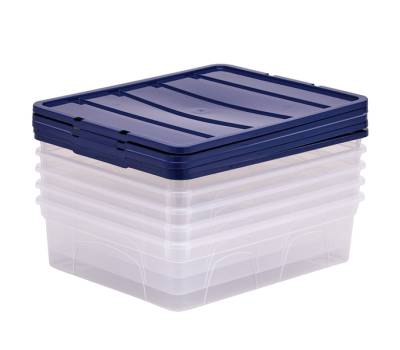 Contenitore multiuso 32 x 40 x 11 cm - 12 lt - PP - con coperchio blu - trasparente - Fellowes - Bankers Box - 100135769 - 43859804832 - DMwebShop - 3