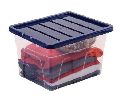 Contenitore multiuso 37 x 40 x 24,5 cm - 22 lt - PP - con coperchio blu - trasparente - Fellowes - Bankers Box - 100135771 - 43859804849 - DMwebShop - 1