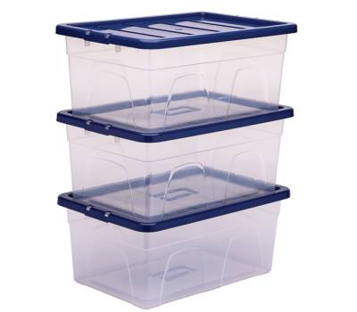 Contenitore multiuso 37 x 56 x 25 cm - 38 lt - PP - con coperchio blu - trasparente - Fellowes - Bankers Box - 100135772 - 43859804856 - DMwebShop - 2