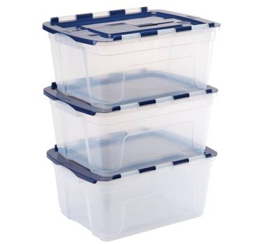 Contenitore multiuso 43 x 59 x 28 cm - 45 lt - PP - con coperchio a cerniera blu - trasparente - Fellowes - Bankers Box - 100135774 - DMwebShop - 2