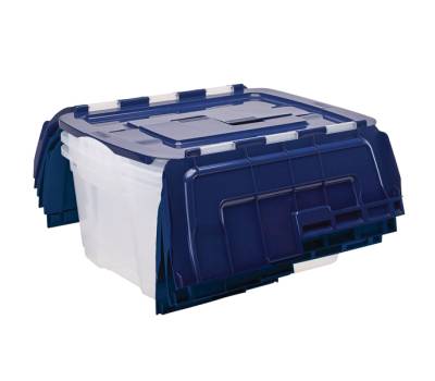 Contenitore multiuso 43 x 59 x 28 cm - 45 lt - PP - con coperchio a cerniera blu - trasparente - Fellowes - Bankers Box - 100135774 - DMwebShop - 3