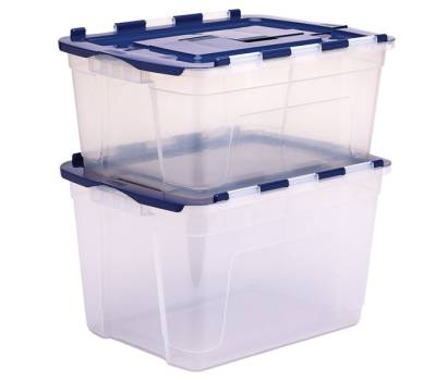 Contenitore multiuso 43 x 59 x 35 cm - 55 lt - PP - con coperchio a cerniera blu - trasparente - Fellowes - Bankers Box - 100135775 - DMwebShop - 3