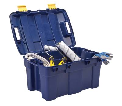 Baule multiuso 39 x 59 x 33 cm - 40 lt - PP - con coperchio - blu-giallo - Fellowes - Bankers Box - 100135776 - DMwebShop - 2