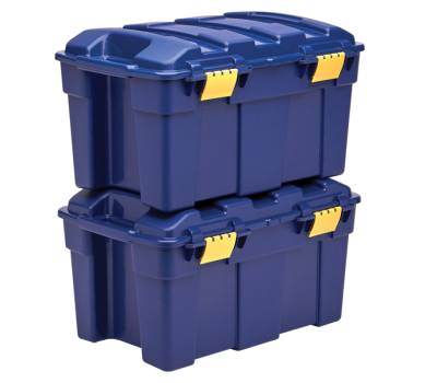 Baule multiuso 39 x 59 x 33 cm - 40 lt - PP - con coperchio - blu-giallo - Fellowes - Bankers Box - 100135776 - DMwebShop - 3