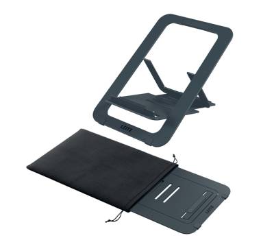 Supporto notebook - regolabile ultrapiatto - grigio scuro - in alluminio - Leitz - 63460089 - 4002432138333 - DMwebShop - 1