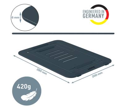 Supporto notebook - regolabile ultrapiatto - grigio scuro - in alluminio - Leitz - 63460089 - 4002432138333 - DMwebShop - 2