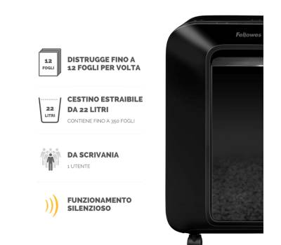 Distruggidocumenti LX 200 - a frammenti - Fellowes - 5502201 - 50043859763806 - DMwebShop - 1