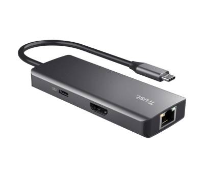 Adattatore multiporta Dalyx - USB-C 6 in 1 - alluminio-argento - Trust - 24968 - 8713439249682 - DMwebShop - 1