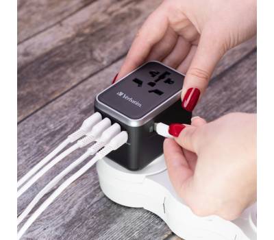 Adattatore da viaggio UTA-04 PD61W - QC - 3xUSB - 2xType-C - Verbatim - 49546 - 23942495468 - DMwebShop - 2