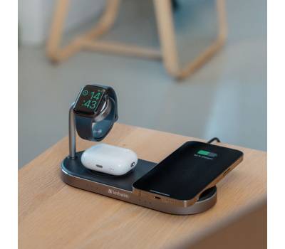 Supporto di ricarica wireless - 3-in-1 - WCS-03 - Verbatim - 49557 - 23942495574 - DMwebShop - 1