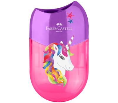Temperamatite unicorno e dinosauro - con serbatoio - 2 fori - colori assortiti - conf. 18 pezzi - Faber Castell - 183551 - 4005401835516 - DMwebShop - 1