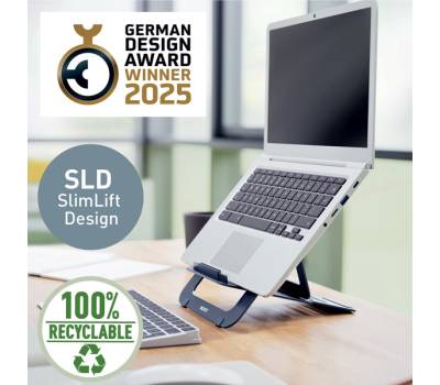 Supporto notebook - regolabile ultrapiatto - grigio scuro - in alluminio - Leitz - 63460089 - 4002432138333 - DMwebShop - 5