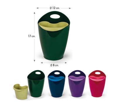 Bicchiere portapenne 2 in 1,8x17 cm mix 4 colori - 12506 - 1