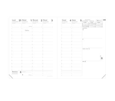 Agenda settimanale Presidente 2026 copertina Marlow 21 x 27 cm bordeaux - 2653 - 1