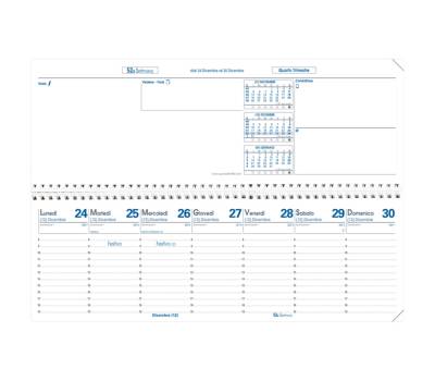 Agenda settimanale Agendascop 2026 con spirale copertina Impala 30 x 10 cm nero - 2383 - 1