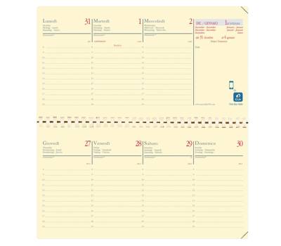 Agenda settimanale Planital 2026 con spirale copertina Soho 8,8 x 17 cm nero - 2401 - 1