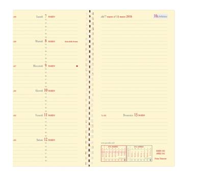 Agenda settimanale Planital 2026 con spirale copertina Soho 8,8 x 17 cm nero - 2401 - 2
