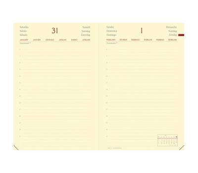 Agenda giornaliera Daily 21 Prestige 2026,13 x 21 cm copertina Silk bordeaux - 2465 - 1