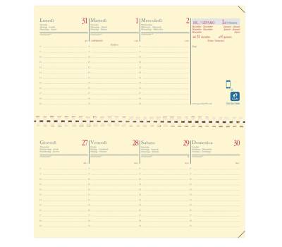 Agenda planing Planital 2026 con spirale 8,8 x 17 cm copertina Soho blu acciaio - 2466 - 1