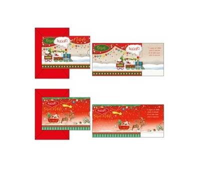 Biglietto auguri Babbo Natale verticale fantasie assortite - 2507