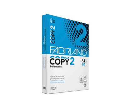 Carta Copy 2 A3,80 gr bianco confezione 500 fogli Fabriano - 2296