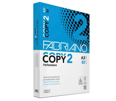 Carta Copy 2 A3,80 gr bianco confezione 500 fogli Fabriano - 2296