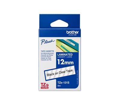 Nastro Nero Trasparente 12 mm x 4mt TZE131S - 2553