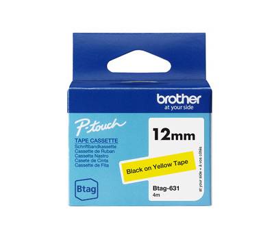 Nastro nero giallo 12 mm x 4mt - BTAG631,2545