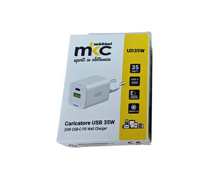 Caricatore USB 35 W 1 USB C 1 USB A Bianco Melchioni - 3465